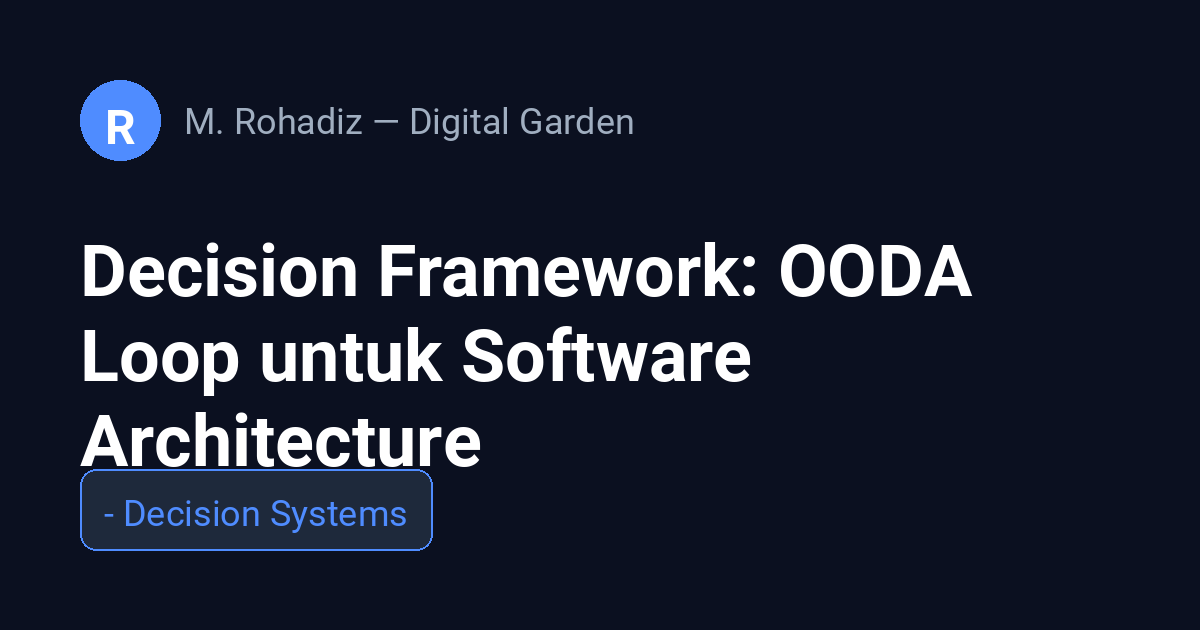 Decision Framework: OODA Loop untuk Software Architecture
