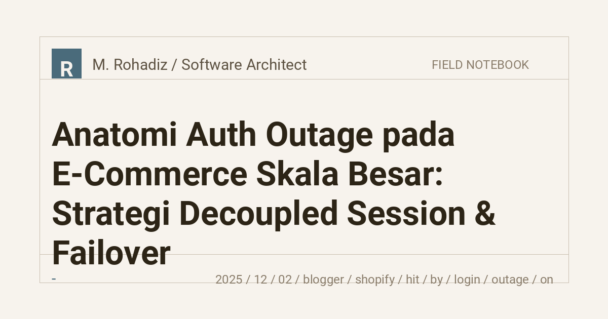 Anatomi Auth Outage pada E-Commerce Skala Besar: Strategi Decoupled Session & Failover