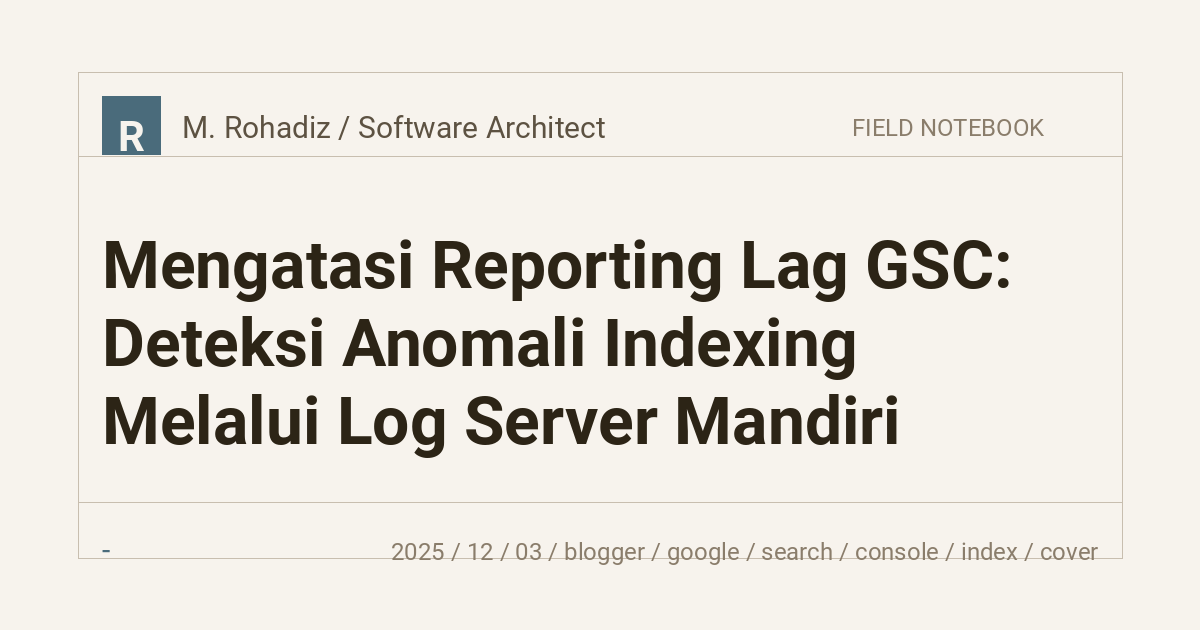 Mengatasi Reporting Lag GSC: Deteksi Anomali Indexing Melalui Log Server Mandiri