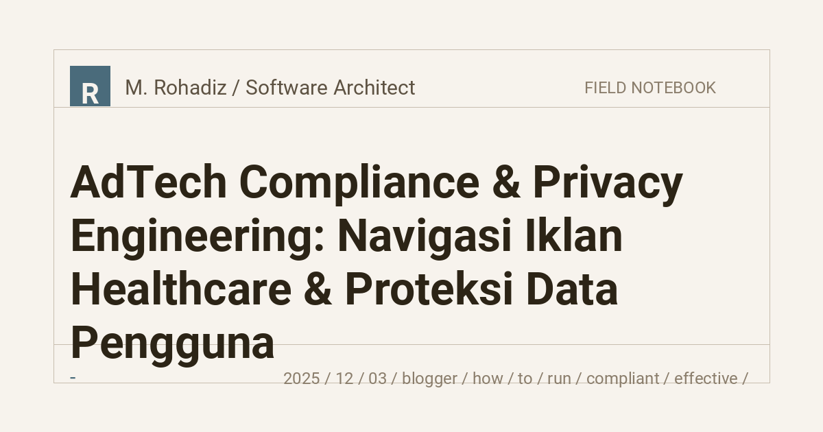 AdTech Compliance & Privacy Engineering: Navigasi Iklan Healthcare & Proteksi Data Pengguna