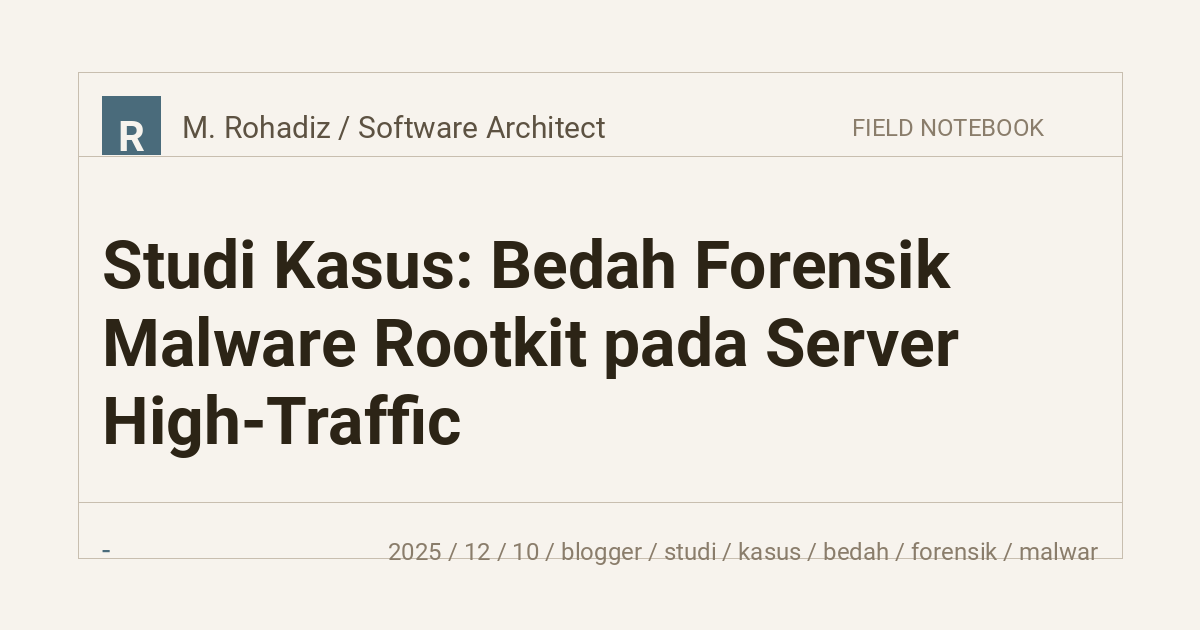 Studi Kasus: Bedah Forensik Malware Rootkit pada Server High-Traffic