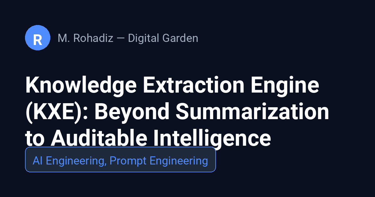 Knowledge Extraction Engine (KXE): Beyond Summarization to Auditable Intelligence