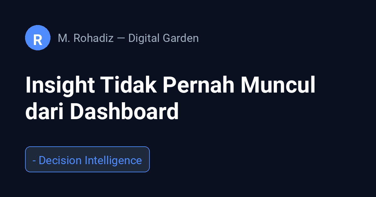Insight Tidak Pernah Muncul dari Dashboard
