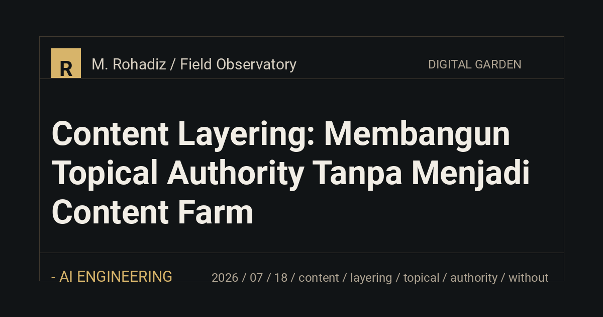 Content Layering: Membangun Topical Authority Tanpa Menjadi Content Farm