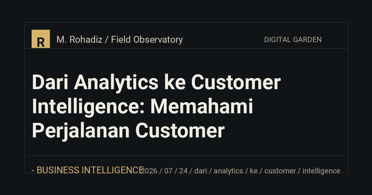 Dari Analytics ke Customer Intelligence: Memahami Perjalanan Customer