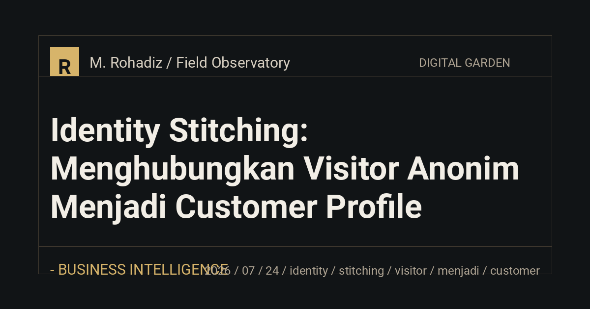 Identity Stitching: Menghubungkan Visitor Anonim Menjadi Customer Profile