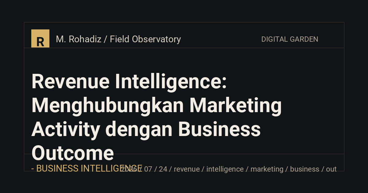 Revenue Intelligence: Menghubungkan Marketing Activity dengan Business Outcome