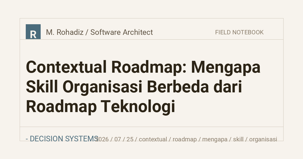 Contextual Roadmap: Mengapa Skill Organisasi Berbeda dari Roadmap Teknologi
