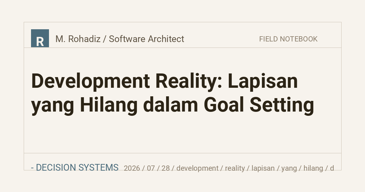 Development Reality: Lapisan yang Hilang dalam Goal Setting