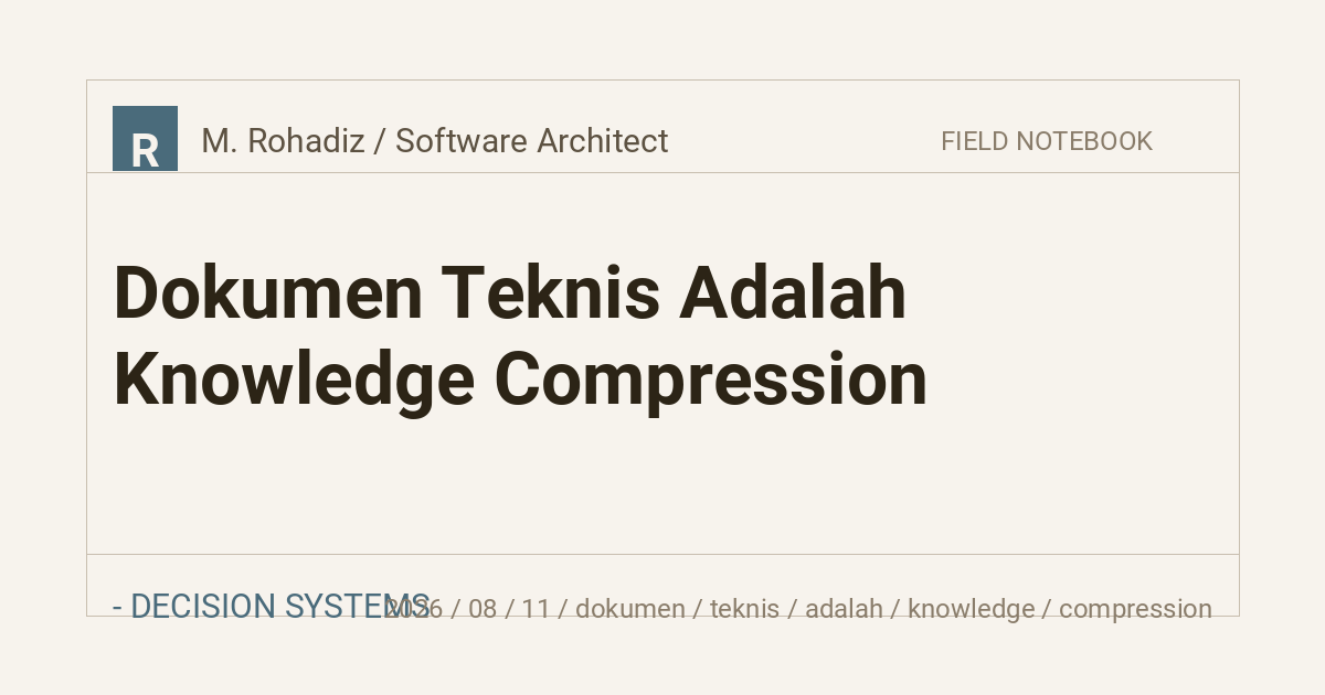 Dokumen Teknis Adalah Knowledge Compression